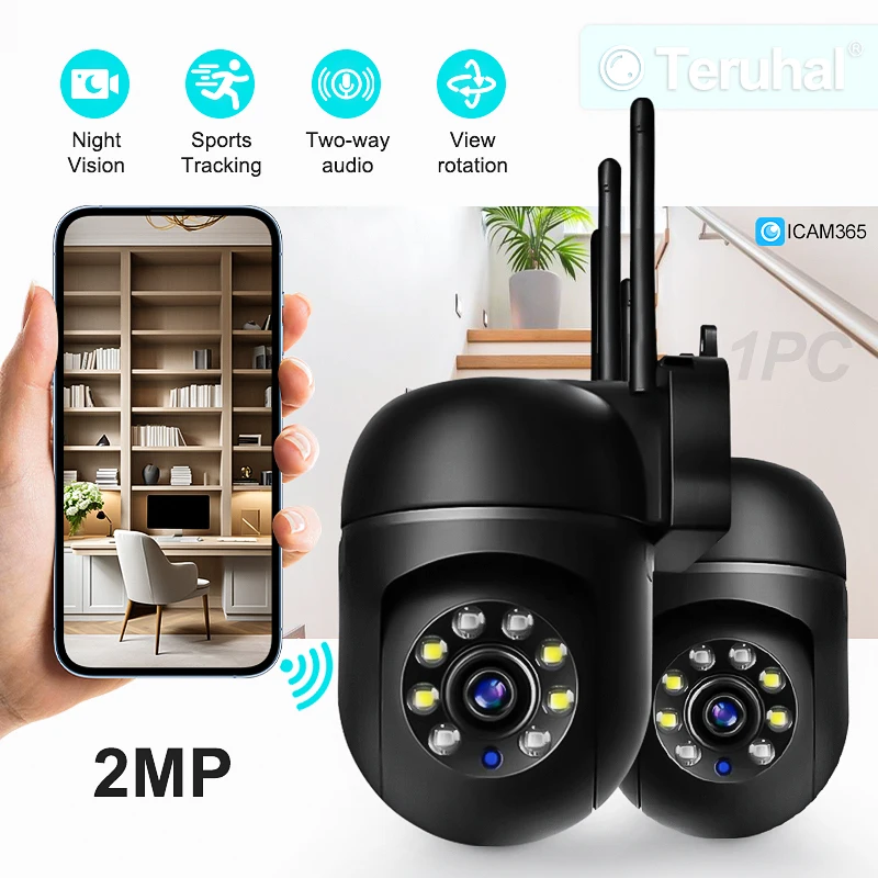 Caméra WiFi sans fil 1080P HD étanche surveillance extérieure maison intelligente vision nocturne CCTV sécurité