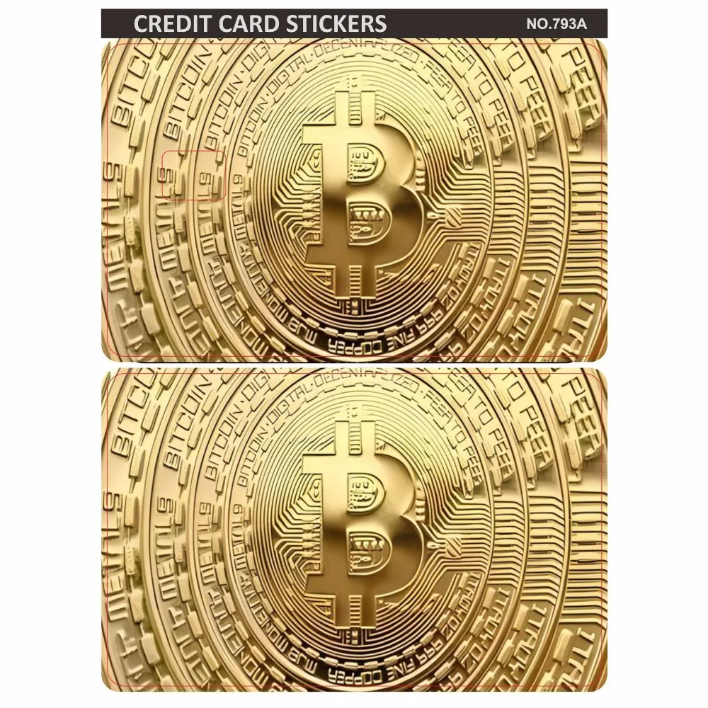 1pcs gold coin card sticker, IC chip aperture Bitcoin credit card skin  protection card sticker - AliExpress