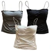 Chic Summer Girls Pleated Halter Neck Tank Top Casual Wear Effortless Slim and comfortable Versatile Underwears Girls Camisoles 1