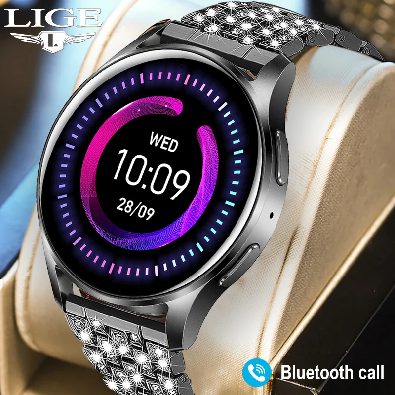 LIGE Smart Watch Women Custom Dial Hi Fi Voice Calling Heart Rate