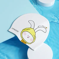 New children's high elasticity silicone professional swimming cap with cartoon print, various cute styles, soft and waterproof 2