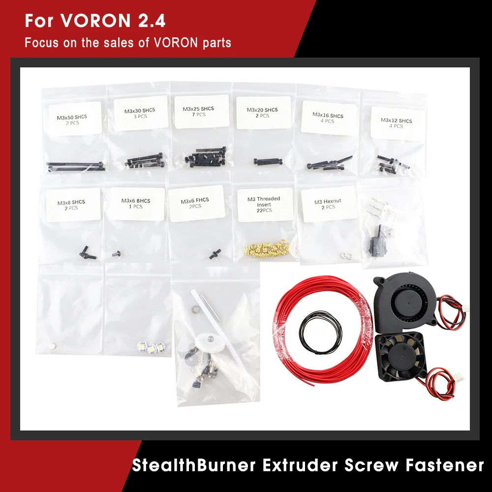 Stealthburner Extrusora Screw Fastener Kit Neopixel Rgbw Mini Botão Cabos Pcb Voron 2.4 Trident Impressora 3d Novo