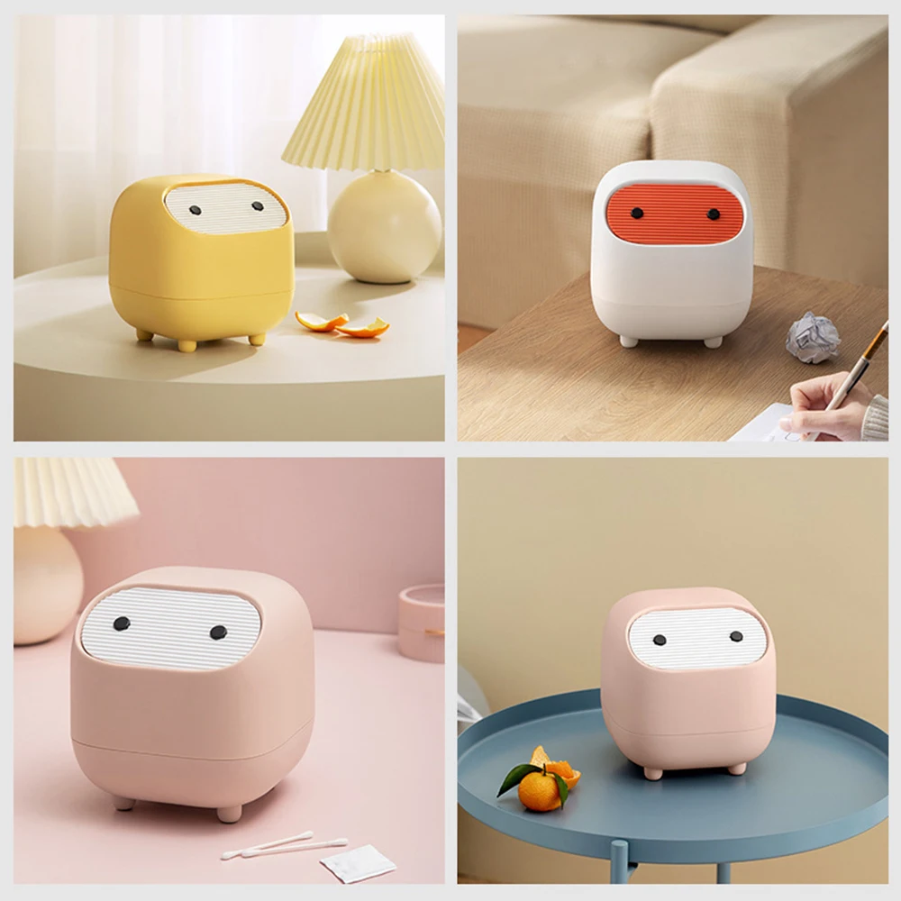 Mini Trash Can with Lid for Desktop Bathroom Vanity Office