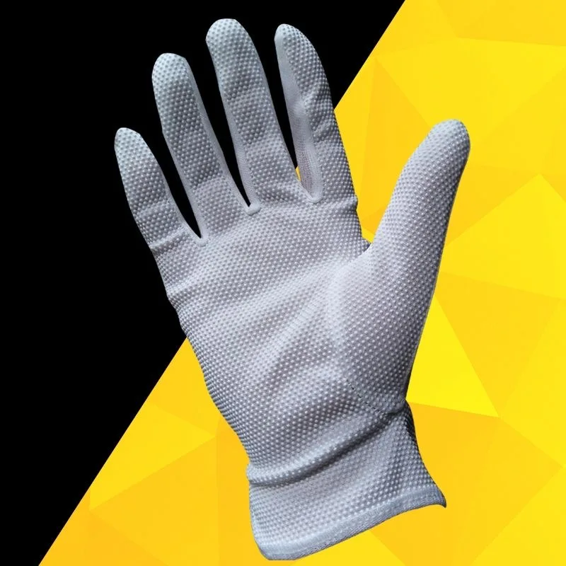 4PCS No Slip White Cotton Gloves Men Costume Stitched Uniform Gloves for Parade Honor Police Inspection Server Funeral Wedding