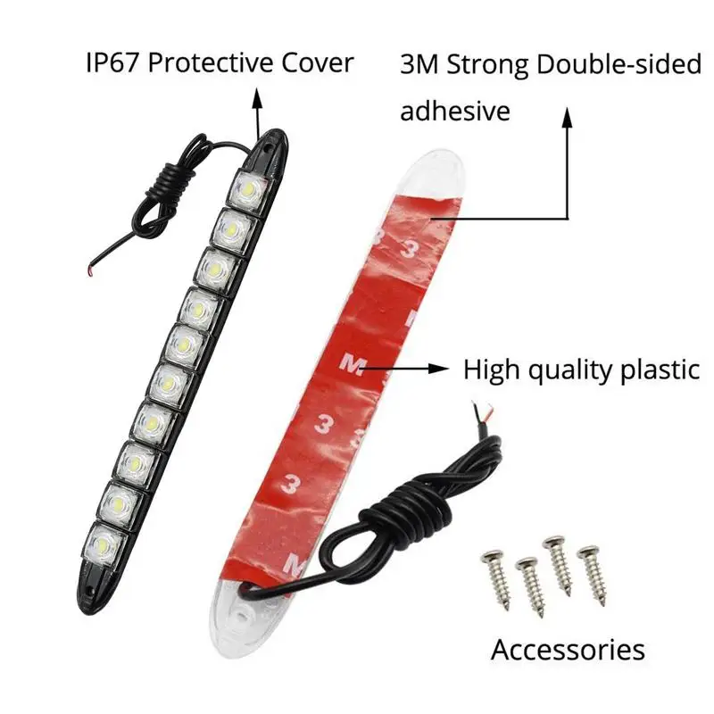 LED Strips For Cars Lighting Kit For Exterior And Interior Flexible 12V Car Lights Day Decorative Reversing And Brake Lights