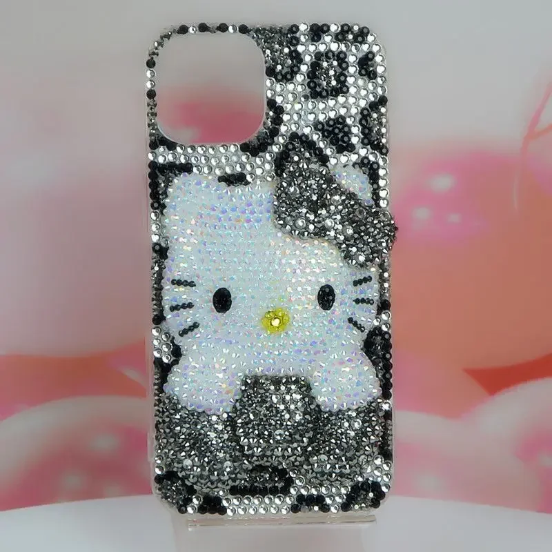 thumbnail image 1 of Funda protectora con diamantes de imitación para iPhone 14, 13 Pro Max, Xs, 8 plus, 7 dibujos animados, Hello Kitty 11, 15, 12, mujer, 1 of 5