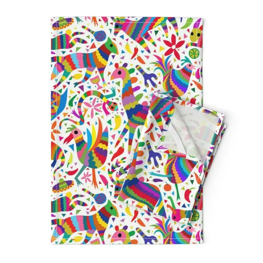 

Льняное быстросохнущее полотенце с животными Pinata Otomi Fiesta вечерние, подходит для йоги, фитнеса, плавания и других мест