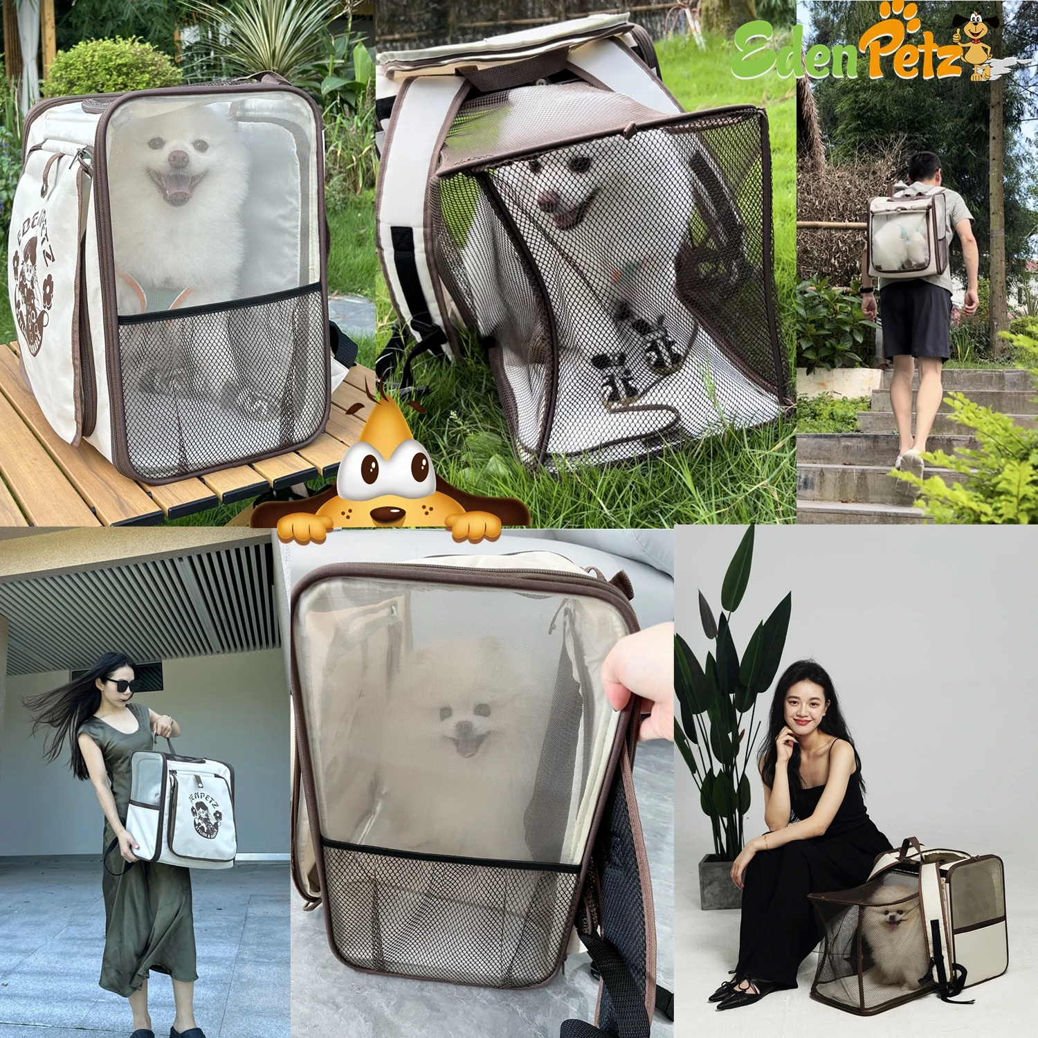 Large Pet Dog Cat Backpack Breathable Expand Mesh Outdoor Travel Cat Tent Pet Carrier Bag