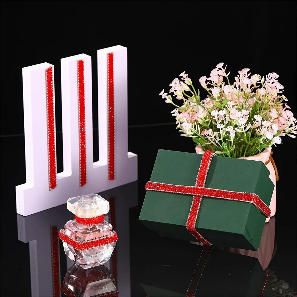 New Self Adhesive Crystal Rhinestone Sticker 1cm Width Rhinestone Ribbon Diamond Ribbon DIY Sticker Crystal Roll Glitter