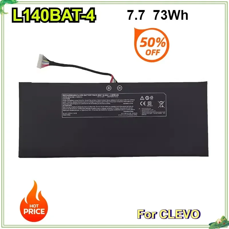 L140BAT-4 Laptop Battery for CLEVO Schenker VIA 14 Wooking Jiasha ST Pro L140CU L140MU L141CU  L141MU 6-87-L140S-72B01 7.7V 73WH