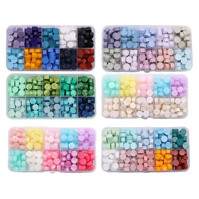 Perline Sigillo Cera - 100 Pezzi Ottagonali Per Buste Inviti Matrimonio E Lettere - Foto 3