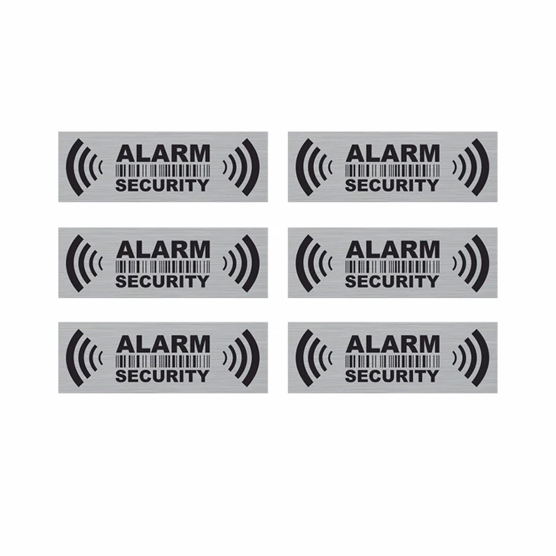 Pegatinas de señal de advertencia de alarma de seguridad, calcomanías de  vinilo, 2,9x1 pulgadas, 6 unidades - AliExpress