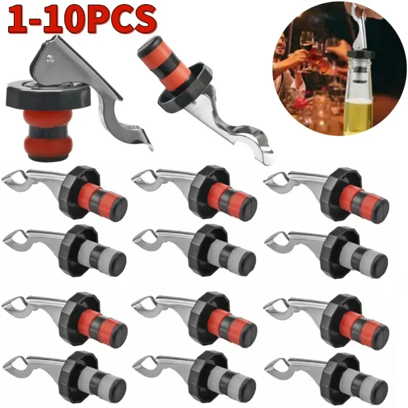 1-10Pcs Press Wine Stopper Vacuum Sealed Plug Wine Bottle Stopper Champagne Caps Barware Kitchen Tools Bottle