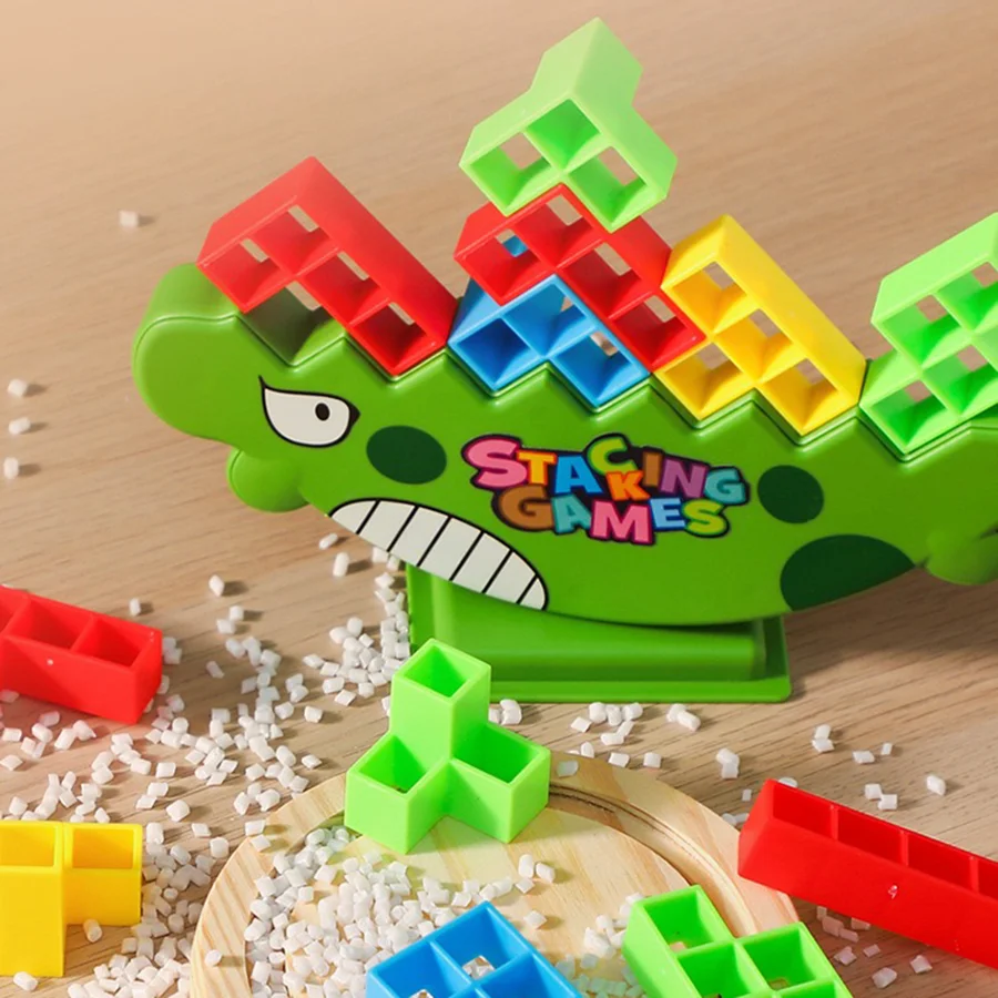 Настільна балансова гра. Гра Jenga. Гра на вечірку з блоків динозаврів. Складання високих веж Тетріс. Інтерактивні ігри, подарунки