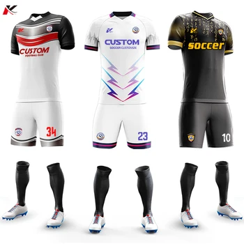 Custom Sublimation Football Jersey Sets Breathable Football Uniform Team Soccer Jersey Set Training Soccer Uniform For Men 1