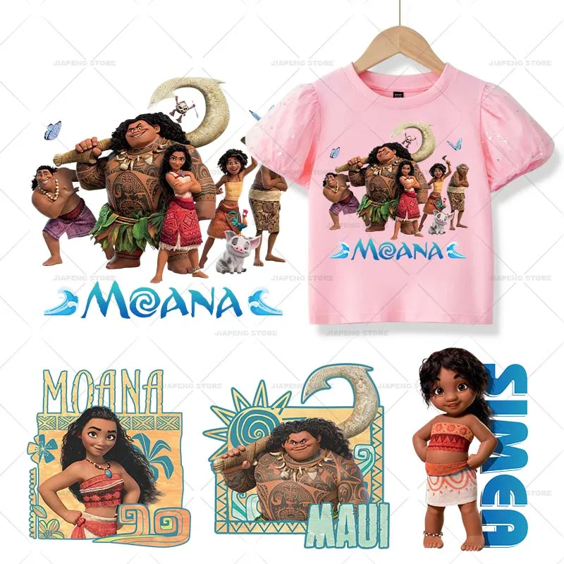 Moana Printed T-shirt Transfer Vinyl Stickers For Kids Clothes