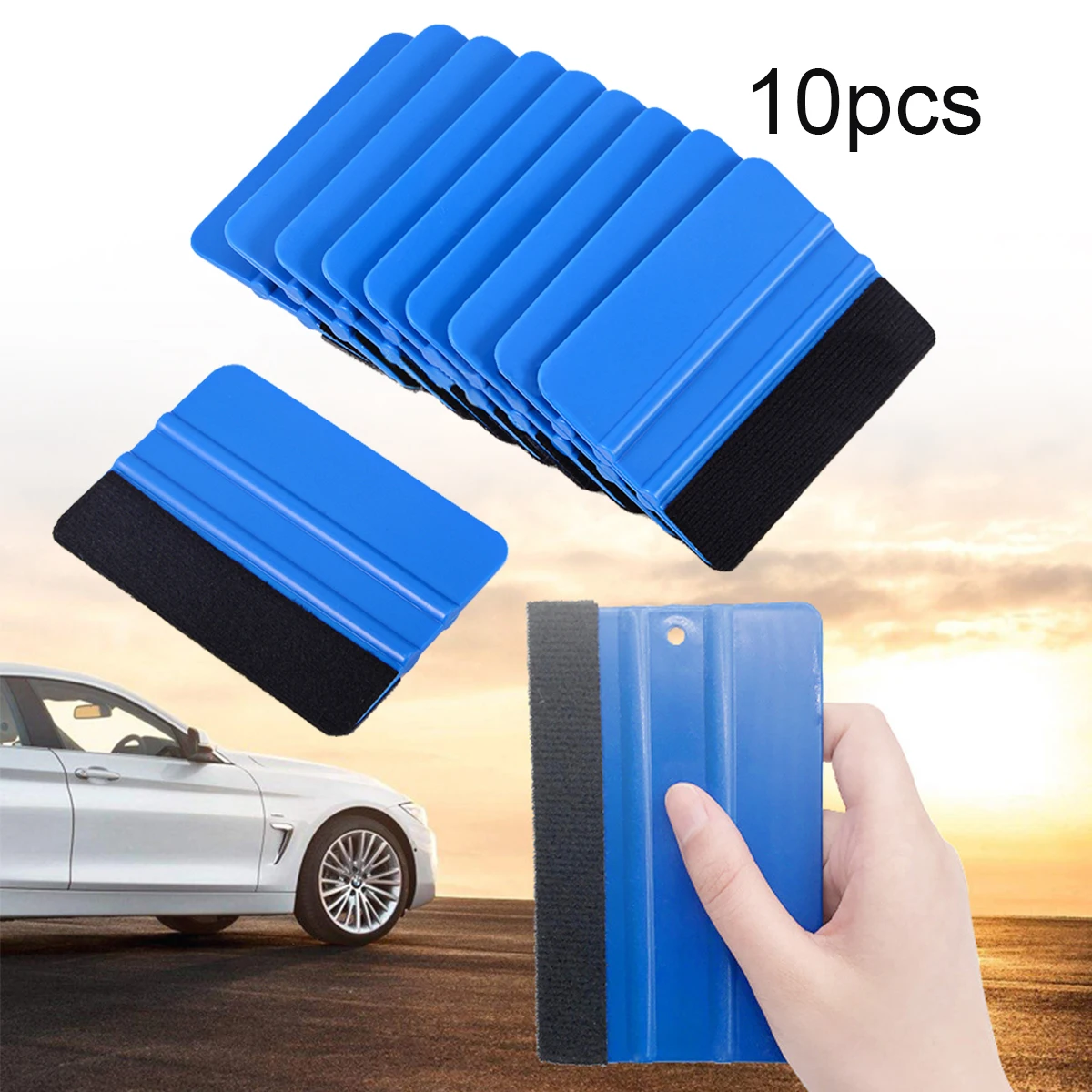 10pcs Car Film Tool Squeegee Soft Advertising Glass Wallpaper Soft Double Sided Squeegee 10pcs double sided tag clip for office business store supermarket exhibitions 517f