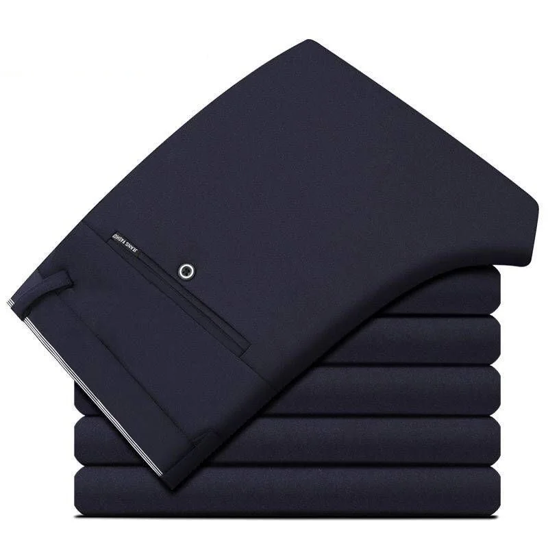 Mens Summer Fashion Business Casual Long Pants Suit Pants Male Elastic Straight Formal Brand Trousers Plus Big Size 28-40 6