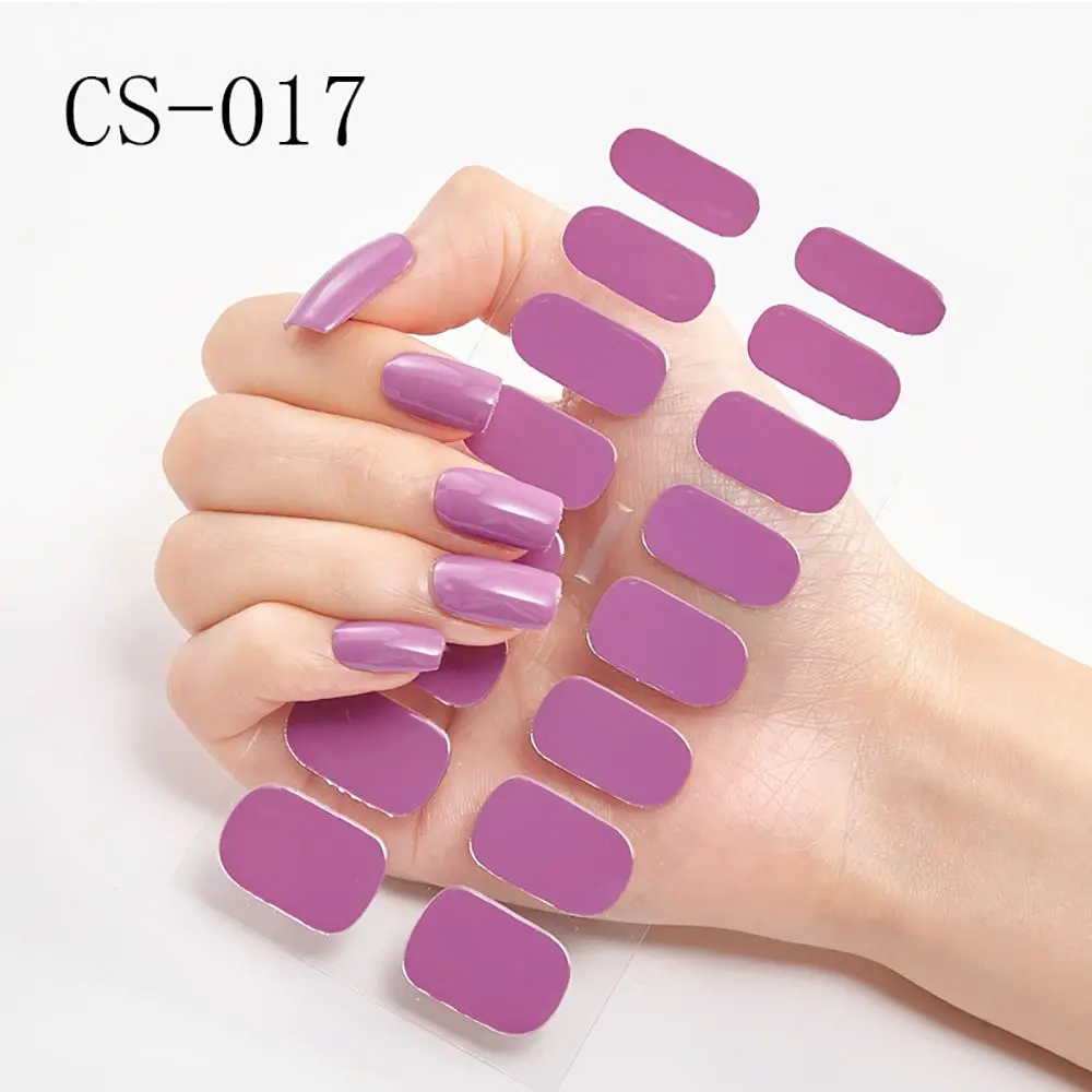 

1PC Nail Art Sticker Polish Wraps Double Ended Adhesive Pure Solid Color Full Cover Strips DIY Fashion Stickers Manicure Tool