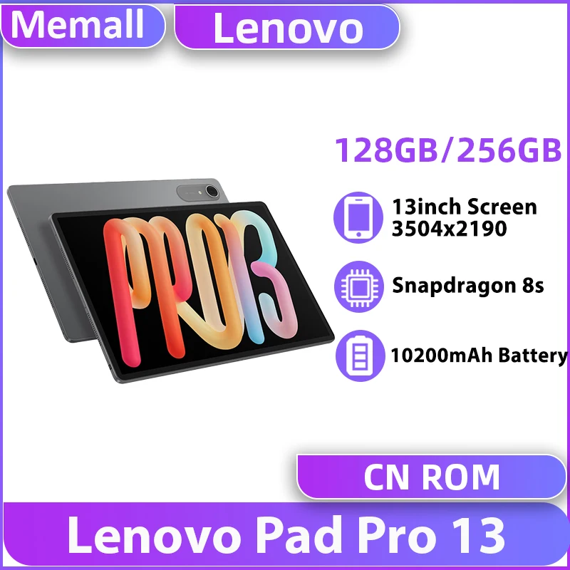오리지널 레노버 샤오신 패드 프로 13 13인치 3.5K 화면 스냅드래곤 8s 128GB 256GB ROM 10200mAh 배터리 WiFi 태블릿 PC TB376FC