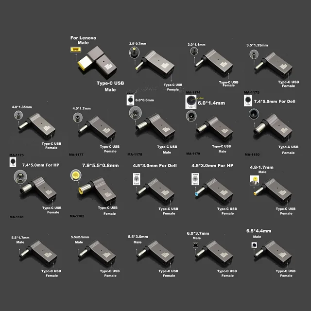 100 Вт USB Type C к разъему питания постоянного тока USB C к универсальному адаптеру питания для ноутбука Конвертер для ноутбука Asus Dell Lenovo 1