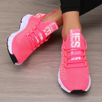 Women's Sports Shoes Mesh Lightweight Soft Sole Jogging Strap Breathable Fashion Sports Walking Casual Tennis Flat Shoes for Men 1