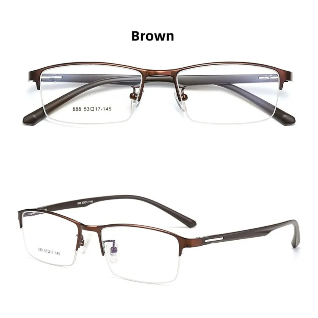 Business photo chrome Myopie Brille Frauen Männer Halb rahmen Metall brillen Outdoor Anti-Blaulicht UV-Sonnenbrillen Brillen 0 bis-6,0 – Detail 6