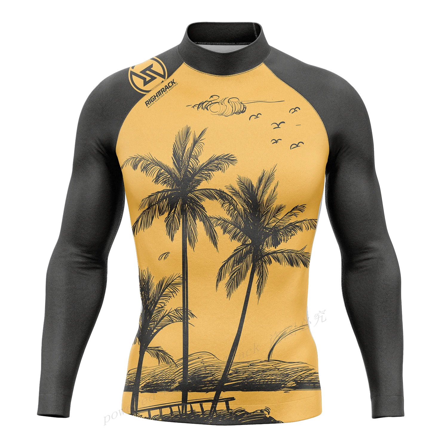 Men's Rashguard Long Sleeve Surfing Shirts Sunscreen Lycra Fabric Surf Sweatshirt UV Protection RightTrack Swimwear sports shirt