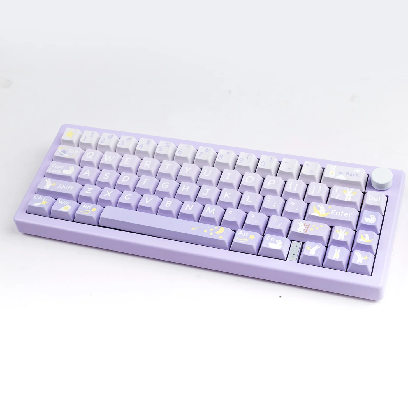 Pbt Dye Sublimation Key Caps para Niz Vgn 138 Chaves Grupo Estrela Picking Coelho Keycaps Gradiente Roxo 61 64 68 Perfil Cherry - Imagem 5