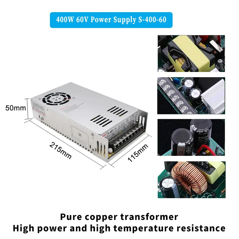 1-5Axis Nema34 Stepper Motor HB860C Drive 400W Power Supply Kit