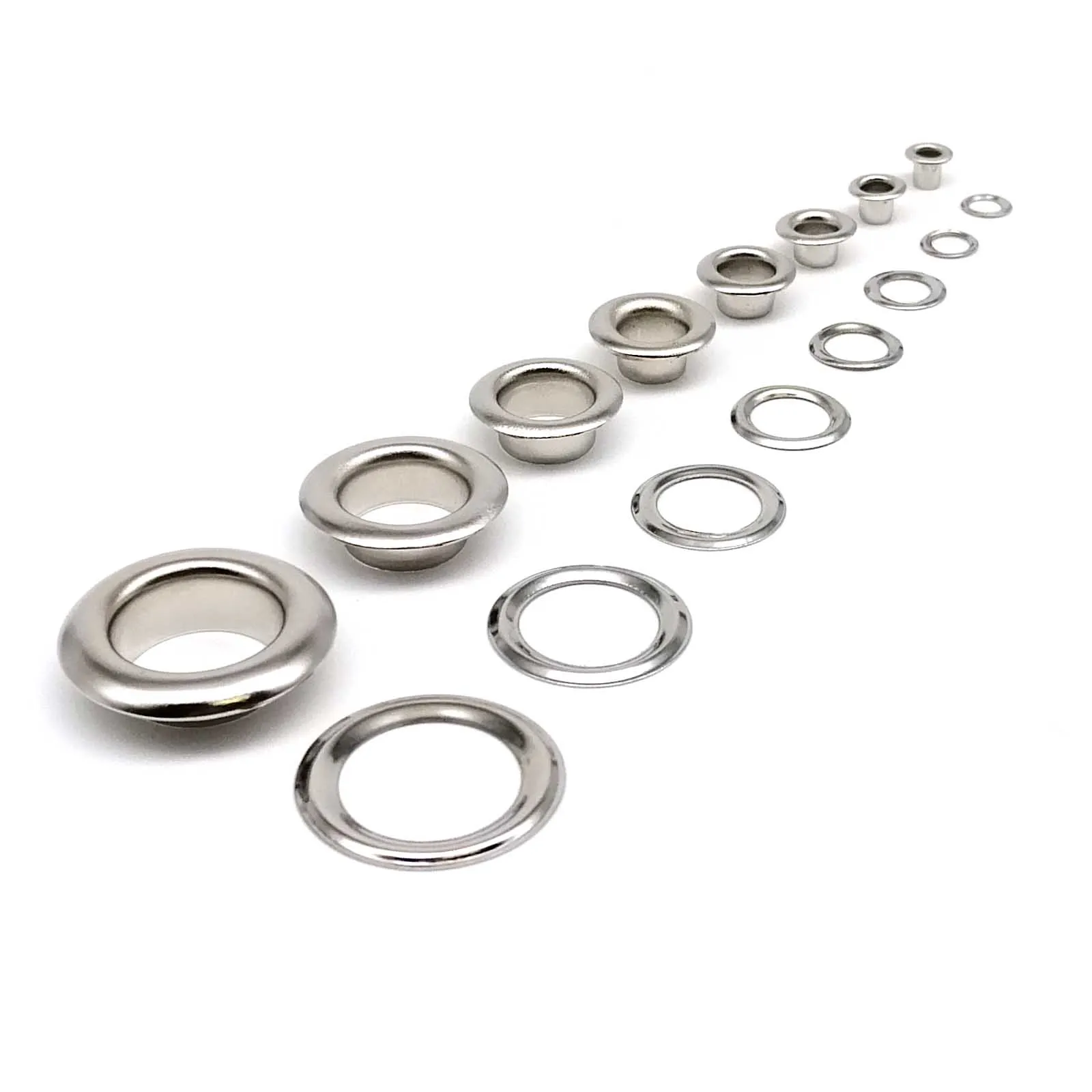 Eyelet Grommet Ring Kit 100sets 2.5-12mm Metal Eyelet Washer Grommet Ring Air Hole Rivet Leather Bag Shoes Belt Cap Clothes