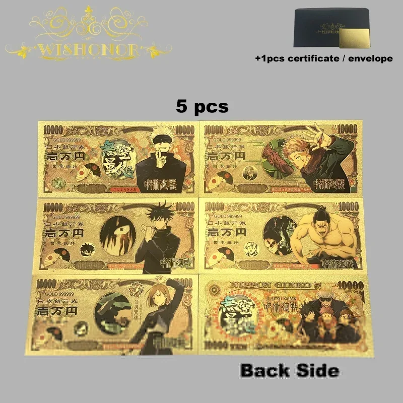 All Styles Japan Anime Banknote Sets 24k Gold Plated For Collection commemorative banknotes gold plated banknote anime banknotes