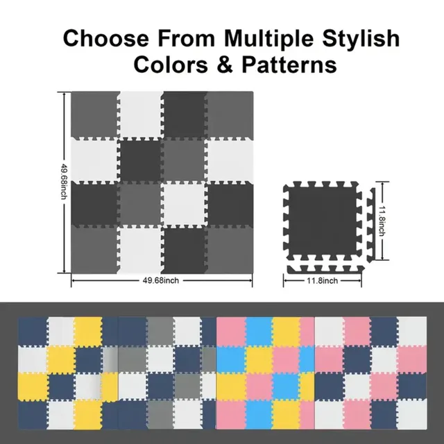 16/20Pcs Baby Jigsaw Puzzle Mat Non-slip Interlocking Fitness Play Mat Eco-friendly Material Suitable for Bedroom Gym Decoration 5