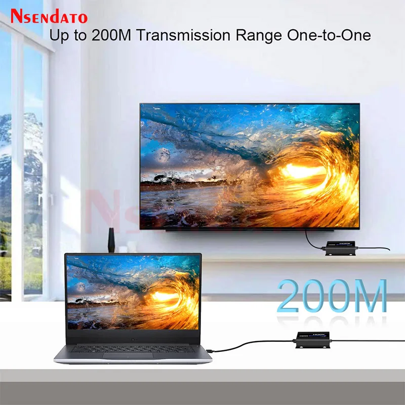 LKV383 V5.0 1080p@60Hz 120M HDM Extender over IP Cat 5/5E/6 Ethernet Switch HDMI Video Transmitter and Receiver Kit for PC TV