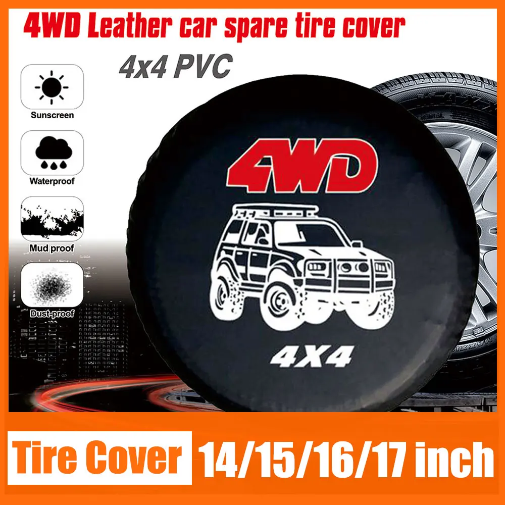 4WD4x4PVCLeatherSpareWheelTireCover14151617InchAutoWheel