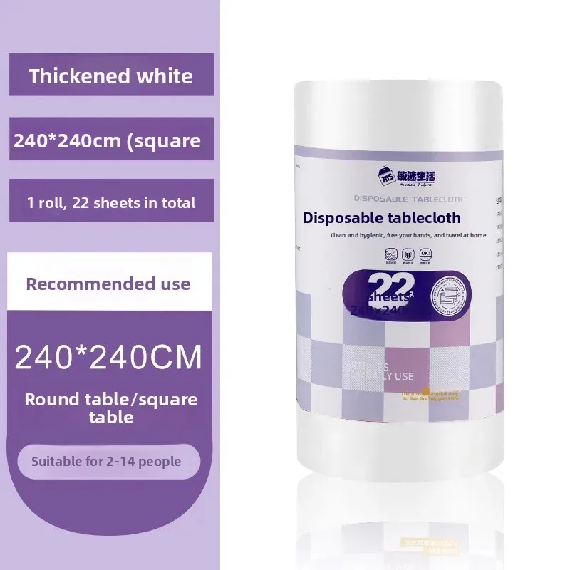 Toalha de mesa de plástico descartável retangular espessada branca à prova d'água resistente a óleo para casa, restaurante, piquenique do queixo continental