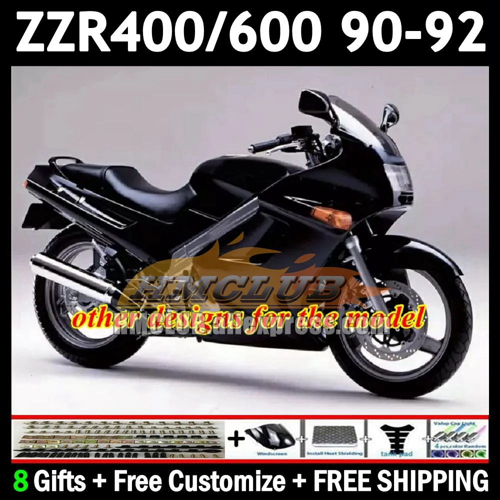 Glossy Black OEM Fairing For KAWASAKI NINJA ZZR-400 ZZR400 90 91