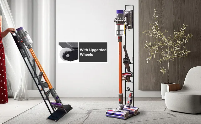 Support d'aspirateur pour Dyson de rangement en métal amovible avec 4  roulettes