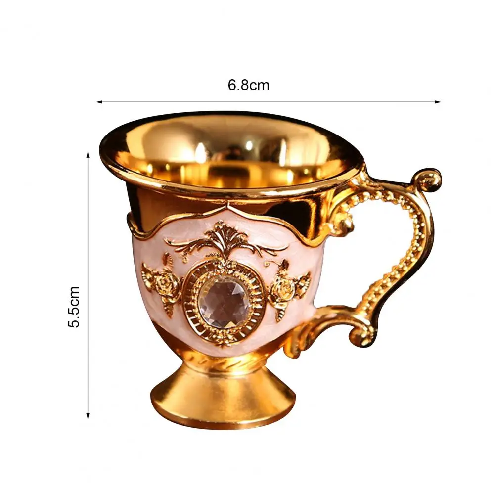 

Convenient Liquor Cup Visual Effect Hard to Fade Teacup Decor Exquisite Rhinestone Teacup Decor