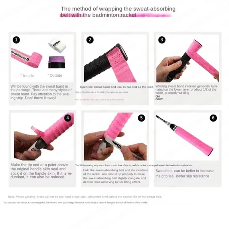 Tennis Overgrip 12Pcs Wilson Racket Overgrip Sweat Band Absorption Tennis Badminton Racket Hand Glue Pu Non Slip