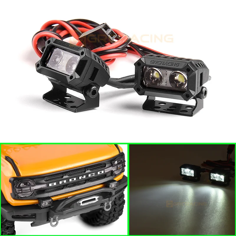 

Двойной Прямоугольный фонарь осветительного прибора диаметром 18 мм для радиоуправляемого гусеничного автомобиля AXIAL SCX10 1/10 Traxxas TRX4 Defender RC4WD D90, детали «сделай сам»