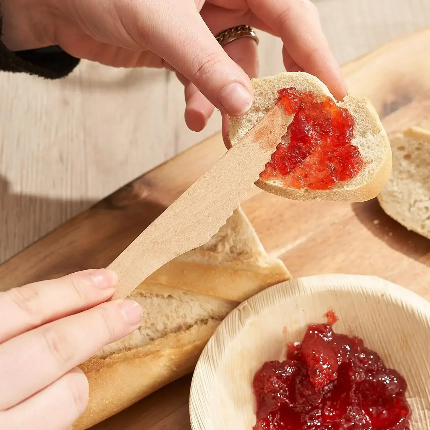 100pcs Disposable Wooden Cutlery Kitchen Utensils Knife Fork Spoon Tableware for Cake Desserts Wedding Birthday Party Supplies