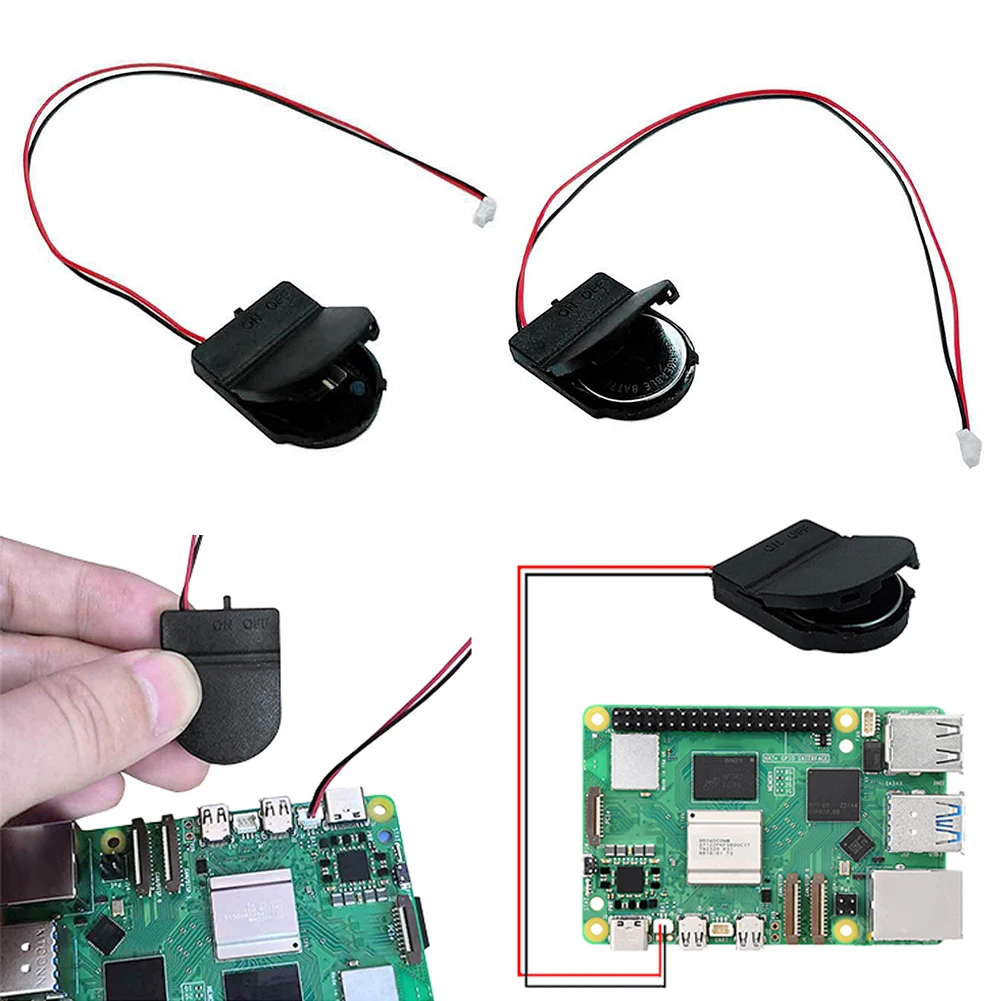 RTC Battery Box Battery Case with Battery/without Holder for Raspberry Pi 5 1-5PCS