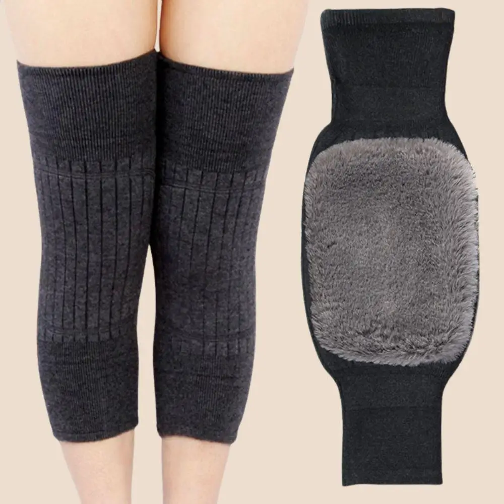 Thicken Rabbit Fur Knee Pads Winter Warm Cashmere Wool Knee Brace Pads Windproof Coldproof Leg Guard Cold Leg Arthritis Kneepad