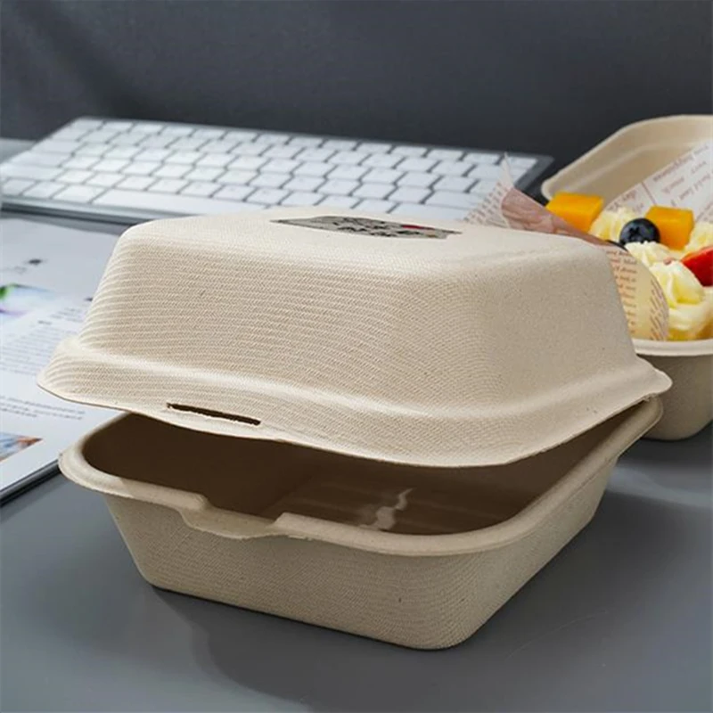 50pcs 6-inch White Burger Box, Disposable Lunch Box For Picnic, Parties And  Commercial Use, Suitable For Dessert And Hamburger