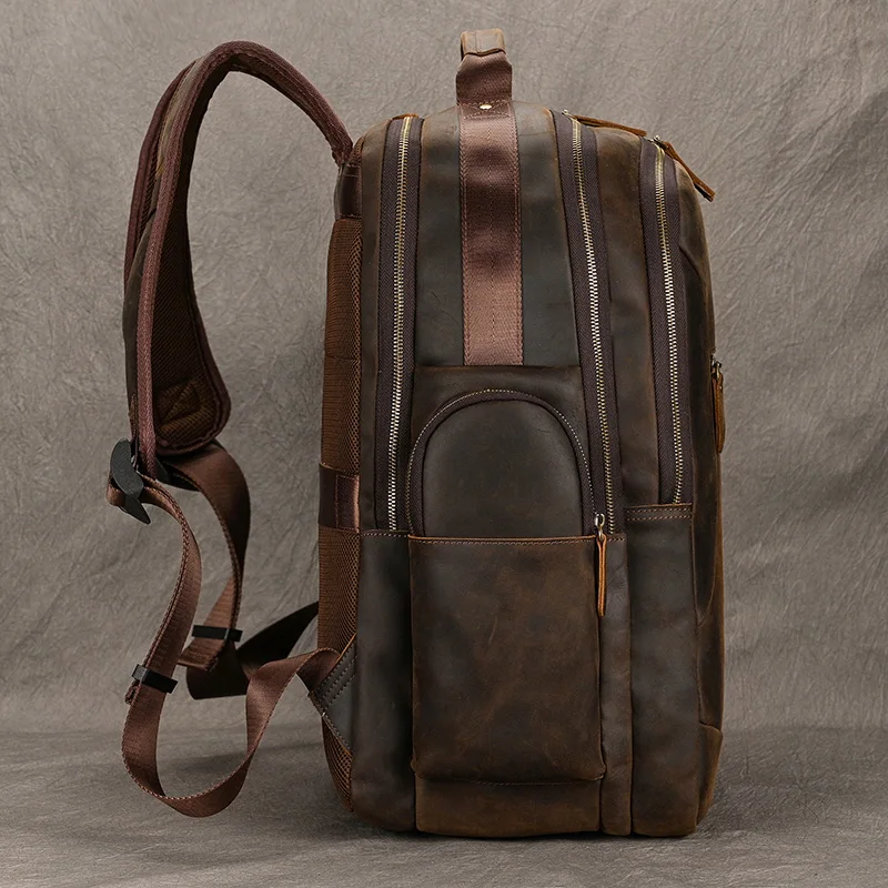 New Arrivals Genuine Leather Backpack Man Real Cowskin Travel Bag