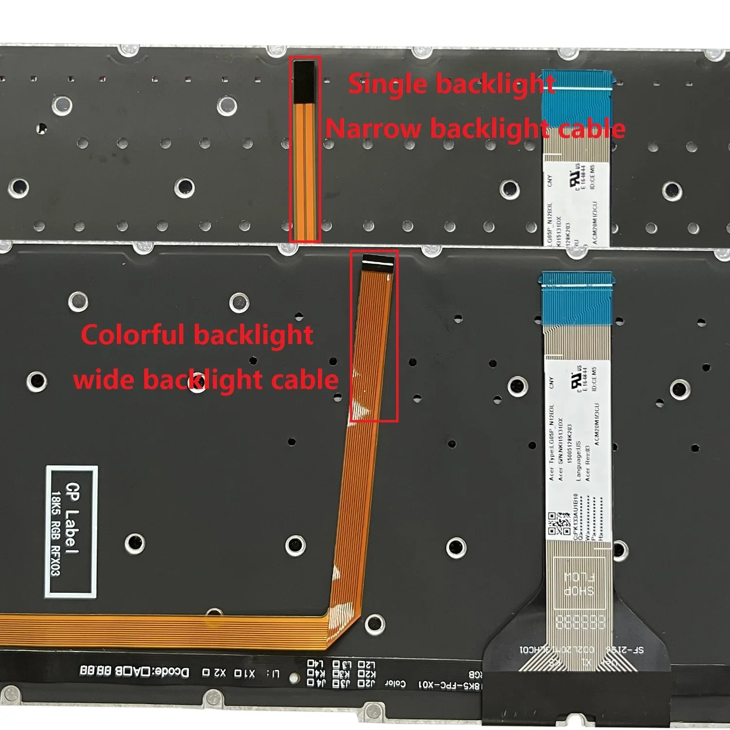 Teclado para Notebook Russo ru Compatível com Acer Nitro An51556 An515-57 An515-58 An51545 Helios 300 Ph315-54 N22c1 N20c1 Novo - Imagem 5