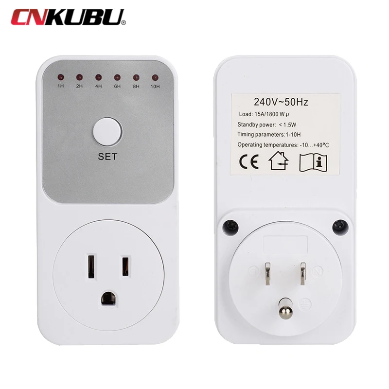 US EU UK 10Hr Countdown Timer Switch Socket Plug Intelligent Time Setting Control Socket Electricity Power Metering Socket 2