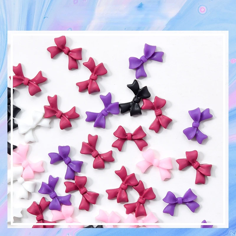 

New High Quality 10pcs Red Black White Bow Jewelry Simple Joker Stereo Ribbon Butterfly Nail Decoration