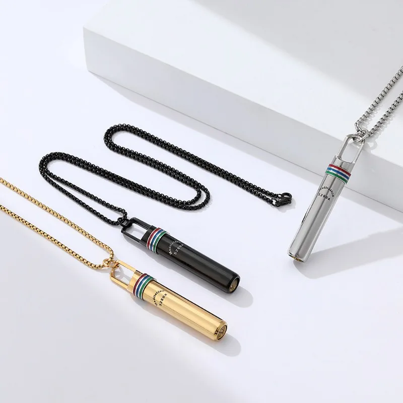 528Hz Low-frequency Whistle Sound Healing Meditation Breathing Decompression Whistles Stainless Steel Mindfulness Pendant 2